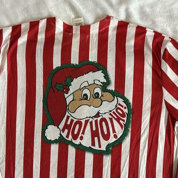 Faux Real Mans Striped Suit and Tie Ugly Christmas Sweater Tshirt Size XL - Picture 7 of 11